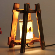 Load image into Gallery viewer, Vintage Handmade Wood Table Lamp